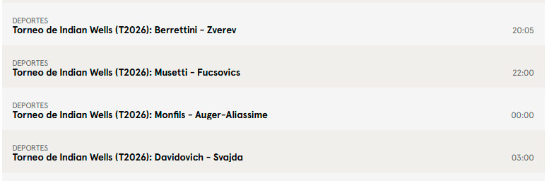 atp indian wells central viernes6 marzo partidos 2026