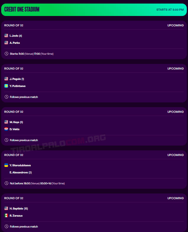 wta charleston partidos miercoles1 abril 2026 tiroalpalo