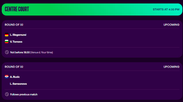 wta stuttgart partidos lunes13 abril 2026